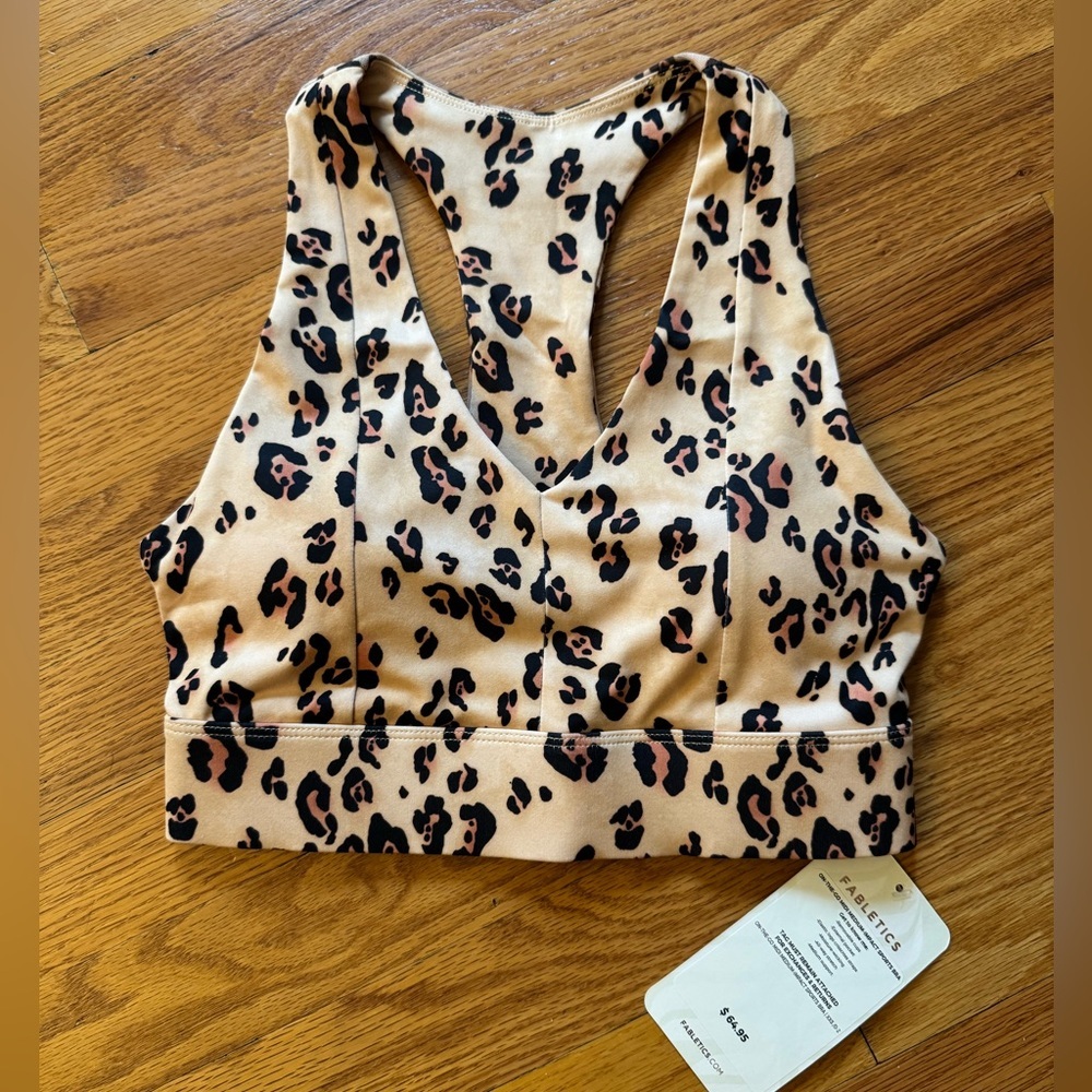 Fabletics Leopard Print Sports Bra. Size 0-2